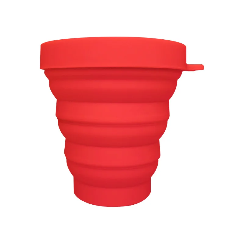 Colorful Silicone Folding Telescopic Custom Water Cup Travel Collapsible Silicone Coffee Mug Cup