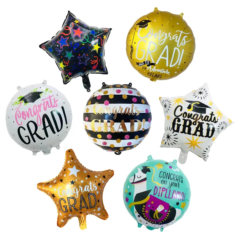 18 inch custom printing round star Square shaped balloons graduation party decoration graduation balloon spanish