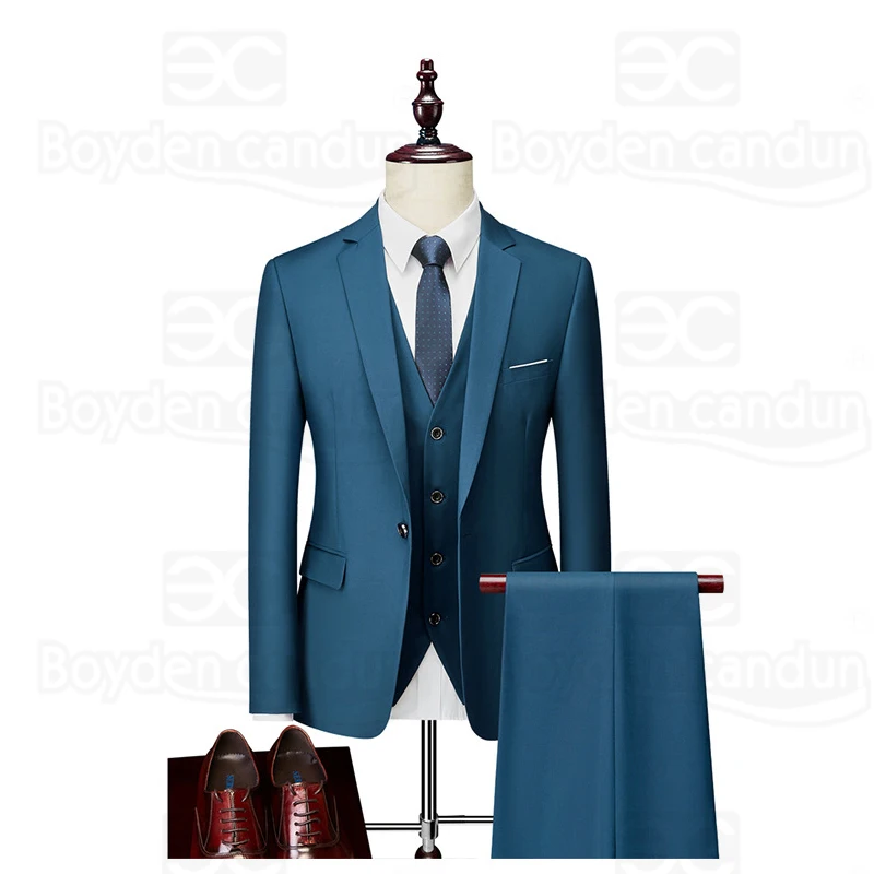 
Formal Business Male Blazer Suits Set Fashion Slim Suit for Men 3 Piece Wedding Suits 