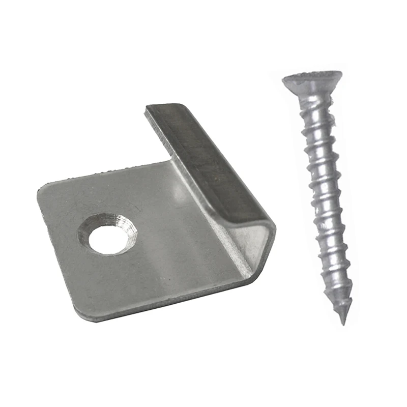 Wood wpc decking mounting  installation corner start clips fasteners lock stainless steel flooring starting clip screws