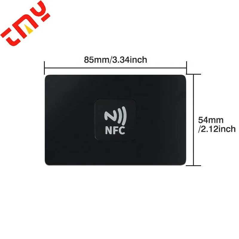 Programmable Stainless Steel Contactless Metal Tag Plain Blank Full Matte Black 216 NFC Business Card