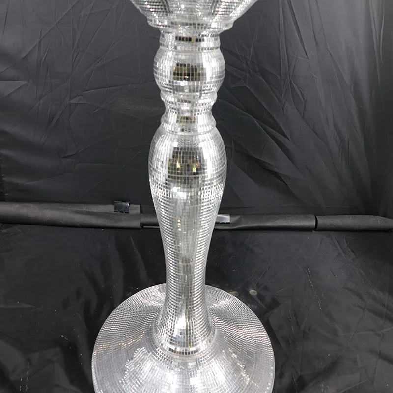 Two Size Glass Fiberglass Furniture Pedestal Plant Stand Round End Table