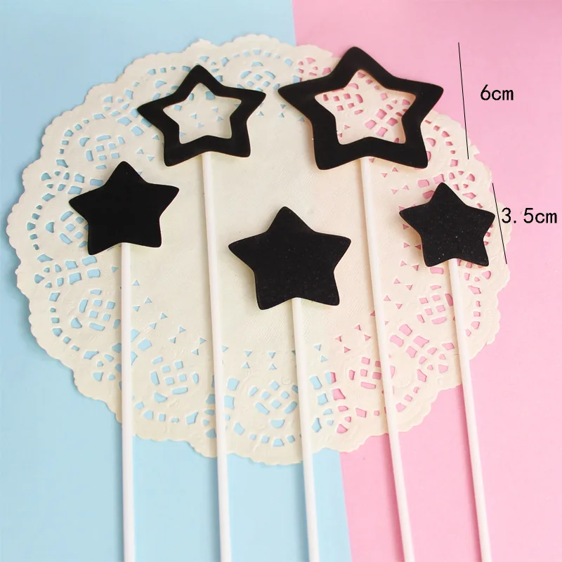 Girls Pretty  Ins Style Birthday Paper Cute Attractive Hollow Five-Pointed Star Shape Baking  Inserts
