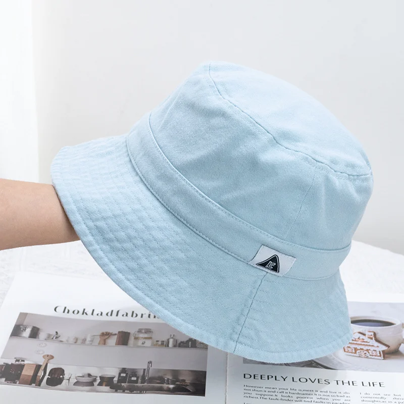 Unisex High Quality Custom Woven Label on Brim Bucket Hat Middle Strap Fishing Bucket Cap Hat