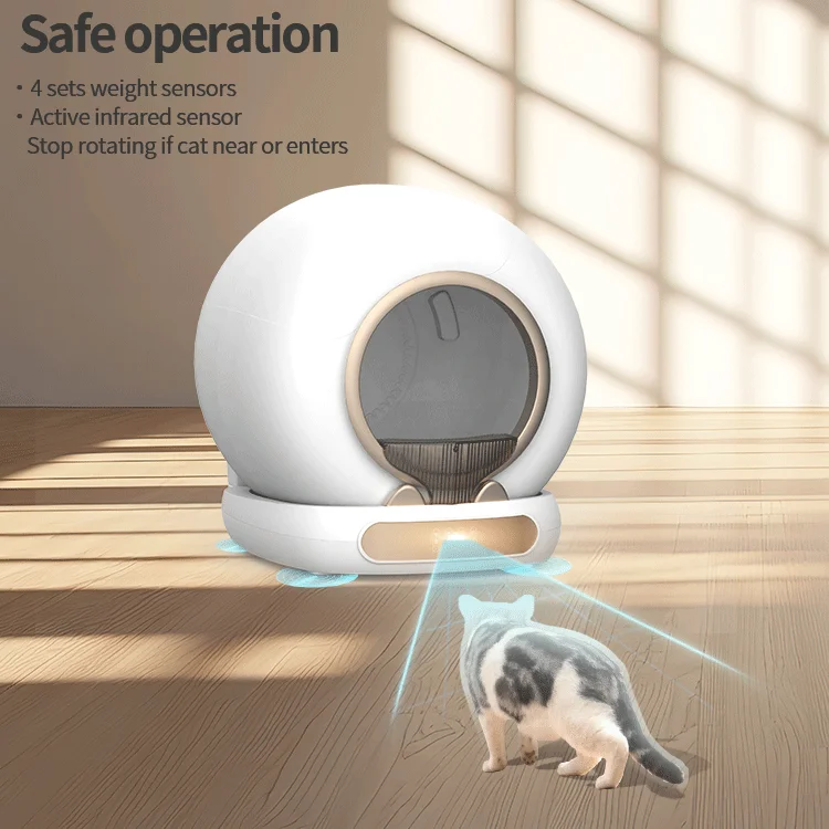 New design Automatic Cat litter box with wifi Intelligent self-Cleaning sand box Cat Litter Box Source manufacturer For Cats