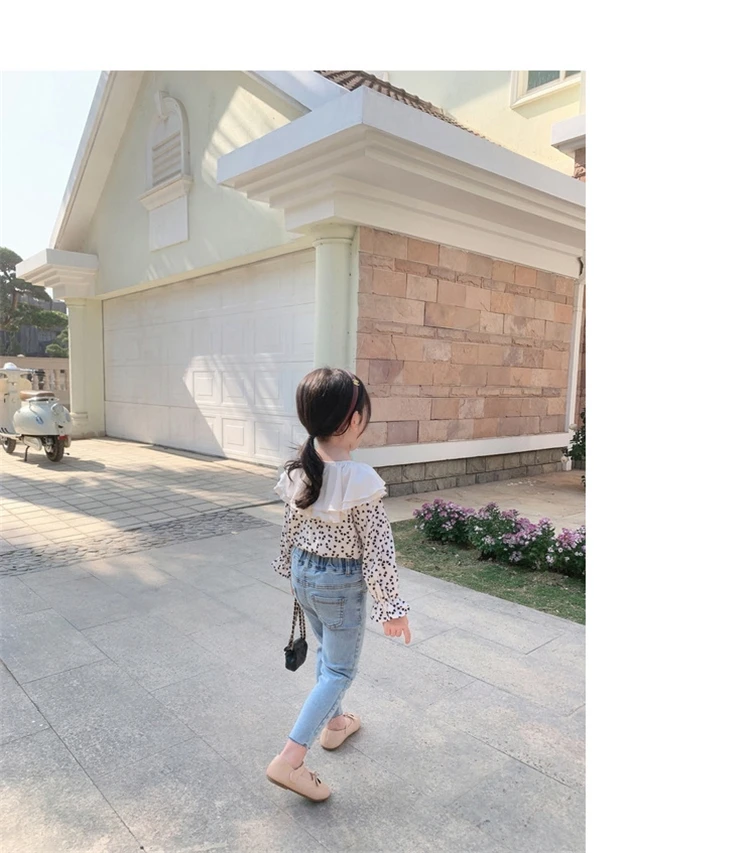 Wholesale Guangzhou factory spring Chiffon girls blouse kids French style shirts