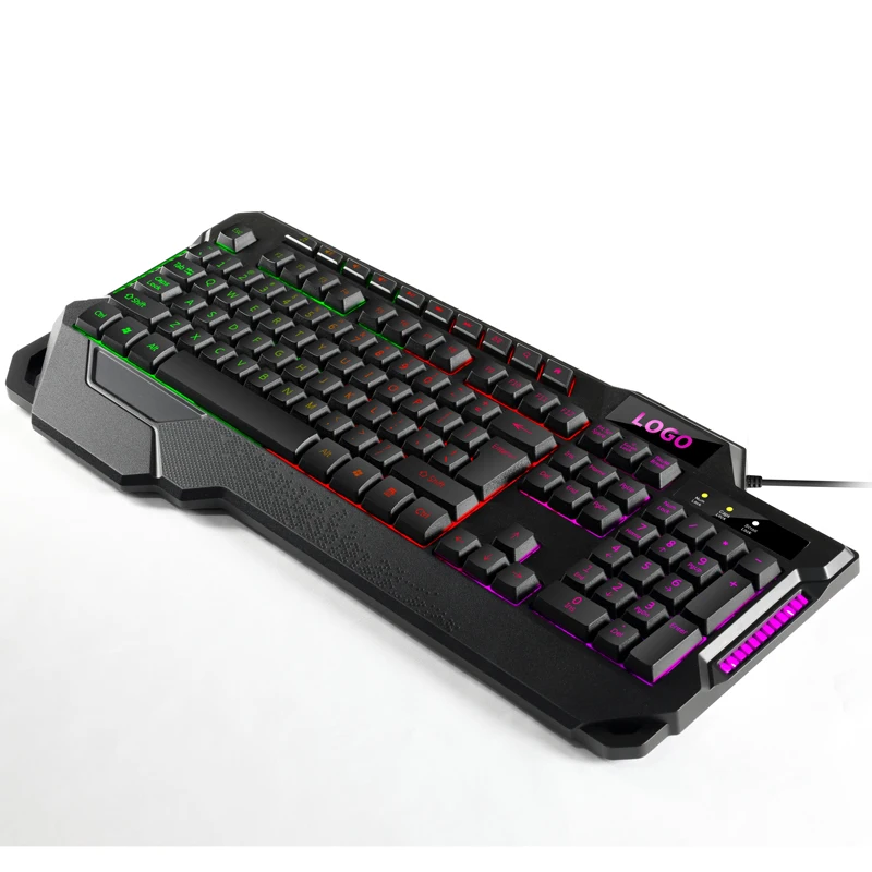  Высококачественная клавиатура usb led одноканальная RGB gamer игровая с одной