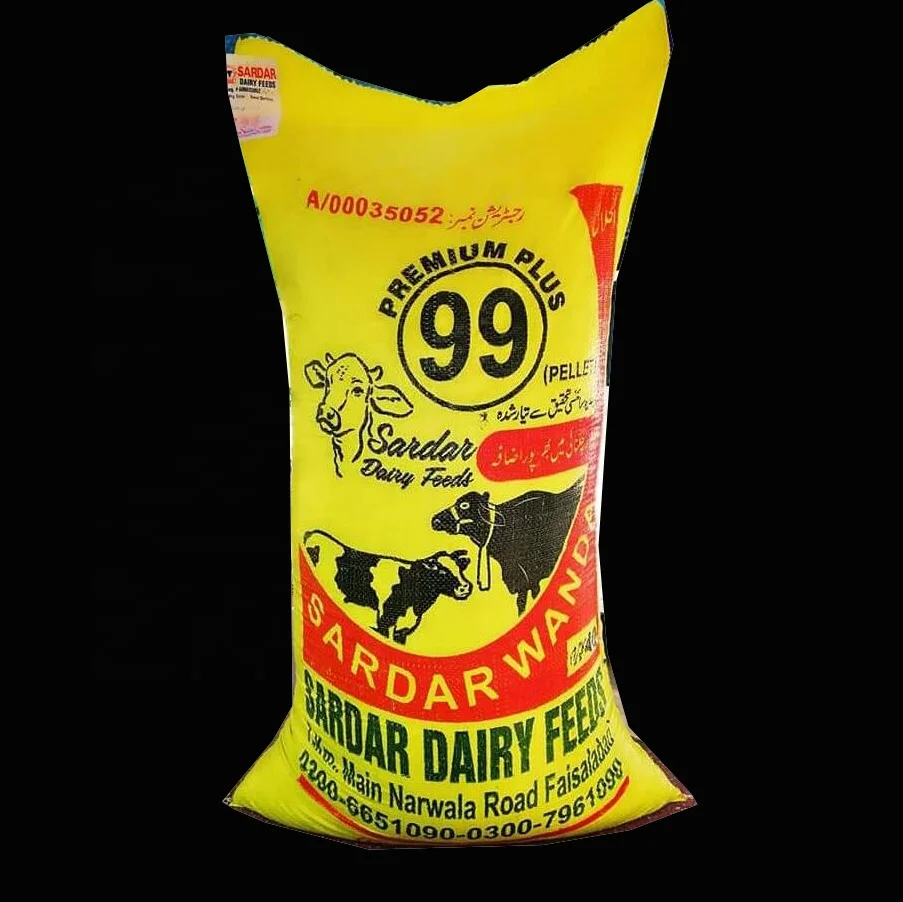 
China plastic fabric pp woven polypropylene cattle feed bags for sale 