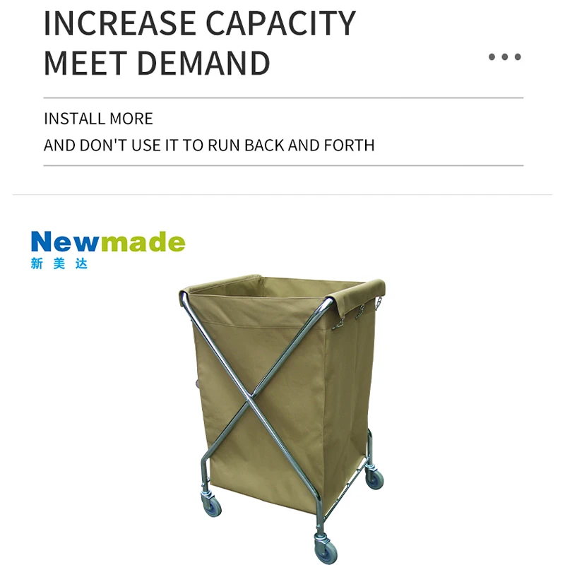 Hotel Laundry Trolley Cart X-Shape Laundry Cart