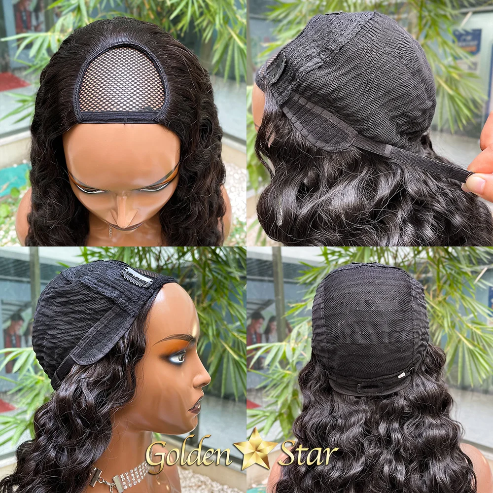 GD Hot Natural Curly Wave Brazilian 100% Human Hair U Part Wigs For Black Women Wholesale Raw Indian Virgin U Part Wigs Vendor