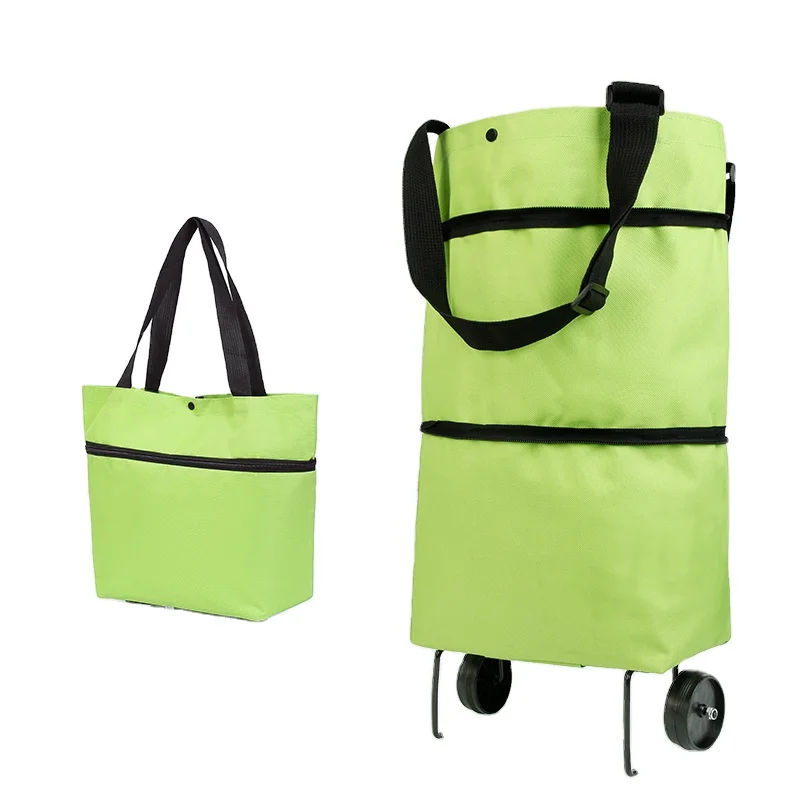 Folding Shopping Pull Cart Trolley Bag With Wheels Foldable Reusable Grocery Bags Food Organizer Vegetables Shopping Bags