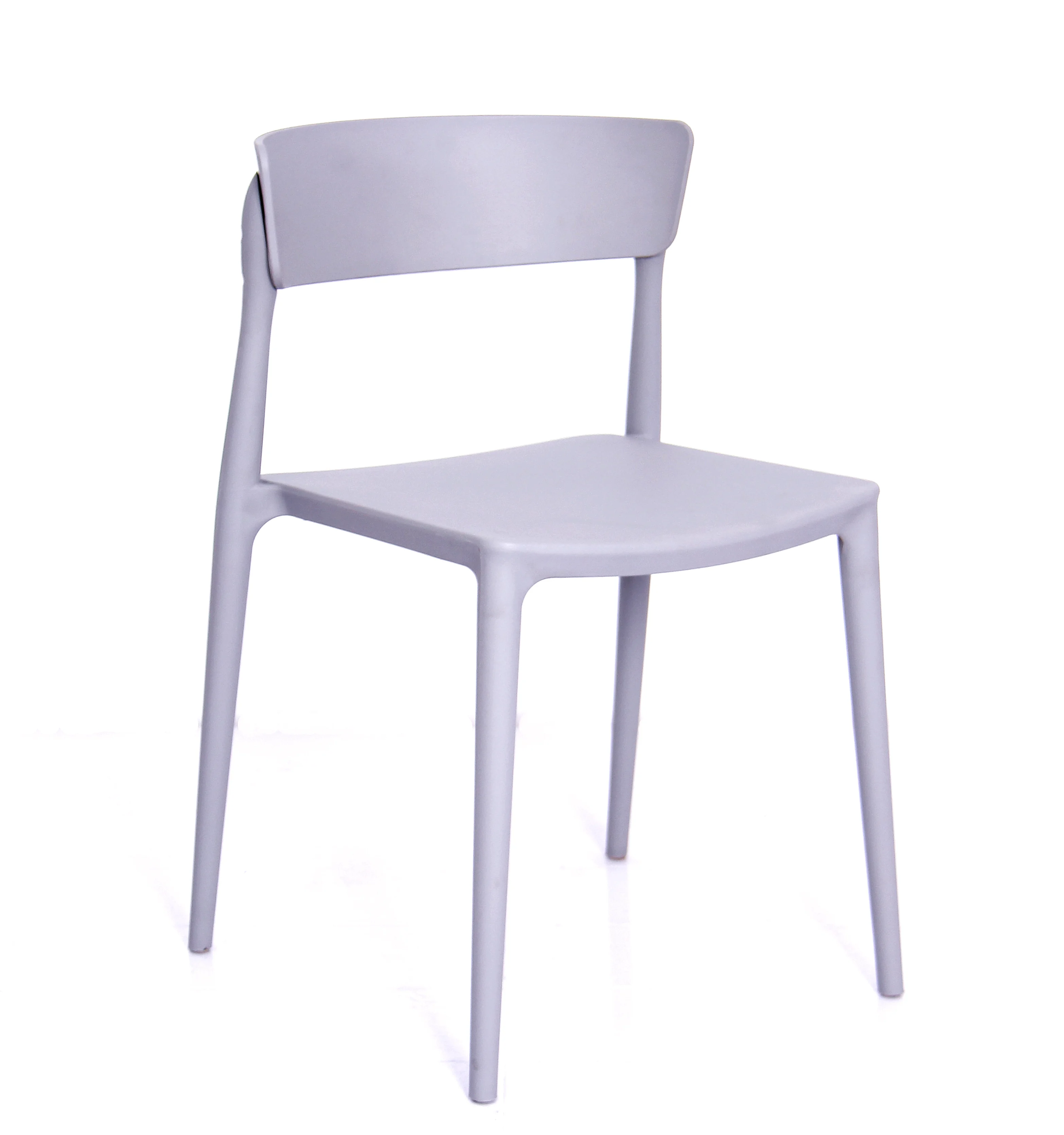 Scandinavian Home Furniture Outdoor Modern Restaurant Kitchen Armless Grey Stacking Stackable Plastic Chair for Dining Room