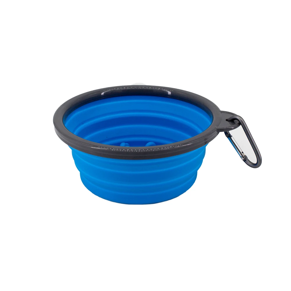 Portable Dog Slow Feeder Bowl Collapsible Silicone Stop Bloat for Pet for Travel,Outdoor,Home