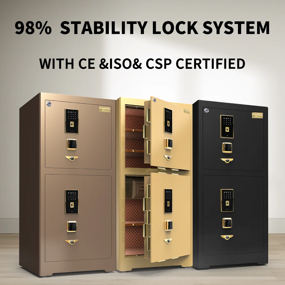 Double Door Hidden Safe Office Security Fingerprint Lock Big Home Hotel Safe Box Solid Steel