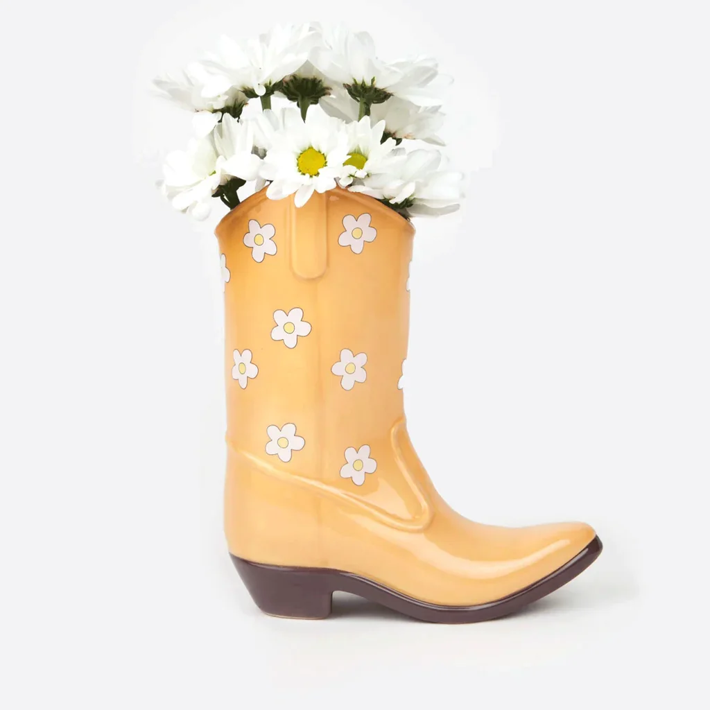 Novel Ceramic Cowboy Boot Vases Boot-shaped Vases for Flowers Vases Decor Big Perfect Vessel for Gifting Flowers