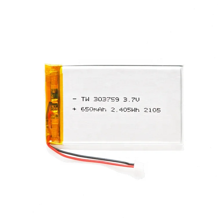 TaiWoo Lipo Battery 3.7V  650mAh  303759  Li-polymer Battery for Electronic Products Toys