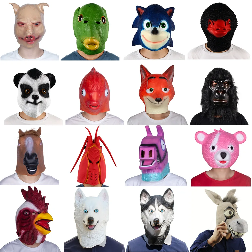 Funny Animal Series Carnival Party Latex Halloween Cosplay Costume Mask Masquerade Cosplay Scary Mask