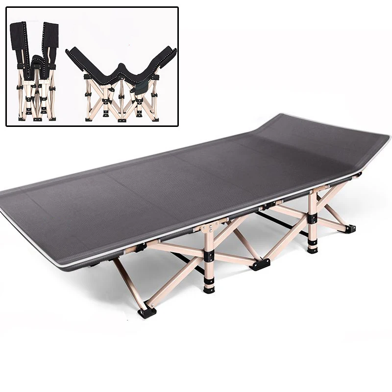 Outdoor Aluminum Portable Adjustable Chair Single Folding Camping Cot Bed With Magazine Bag