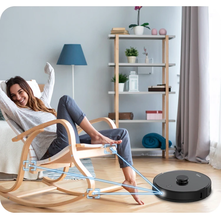 
TTEK Laser Dust Collector Robot Vacuum Cleaner Hot Selling New Design Nidec Brushless Motor Smart 