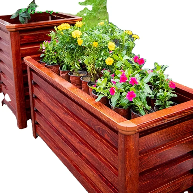 wholesale popular KD packing street aluminum alloy outdoor street metal flower planters box garden bed