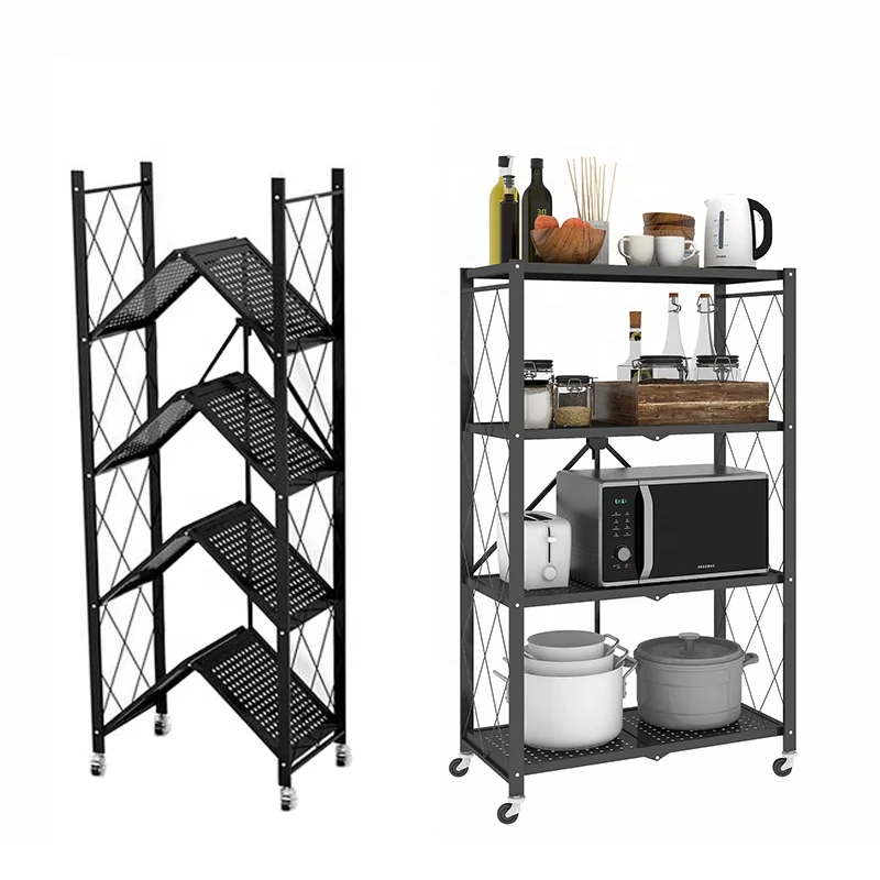 5-Shelf Metal Organizer Wire Rack Adjustable Heavy Duty Kitchen Storage Organizer Shelving Unit on 4' Wheel Casters