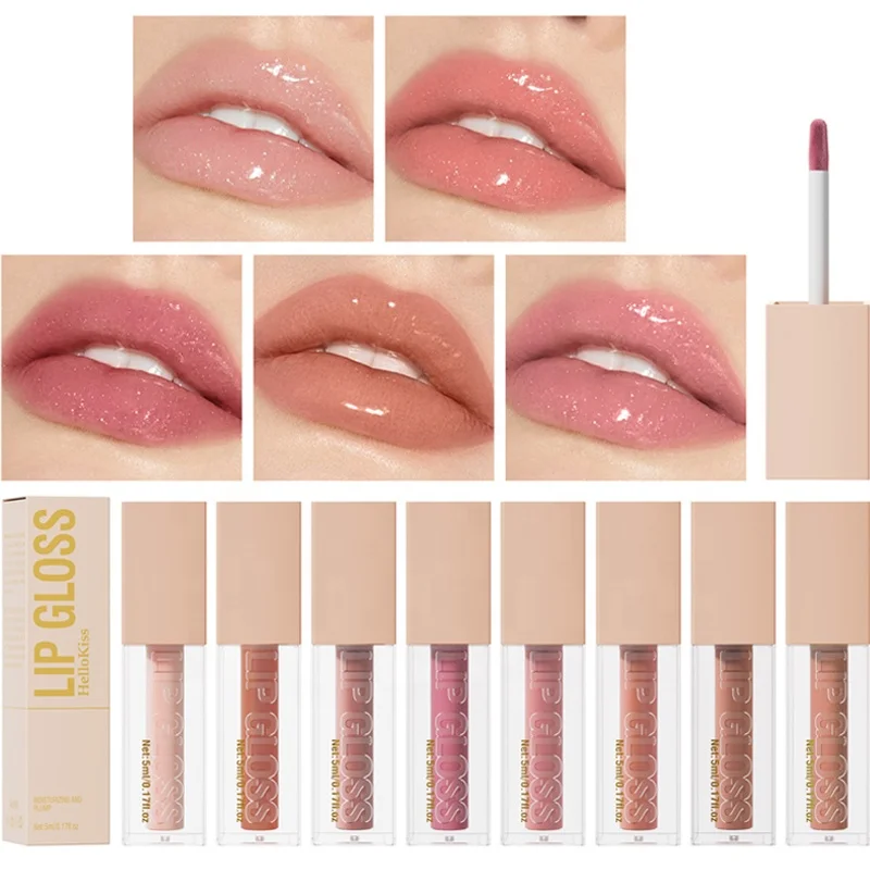 Manufacturer Luxury Cosmetics Glosse Transparent Lip Glaze Wholesale Bulk Glitter Glossy Lip Gloss