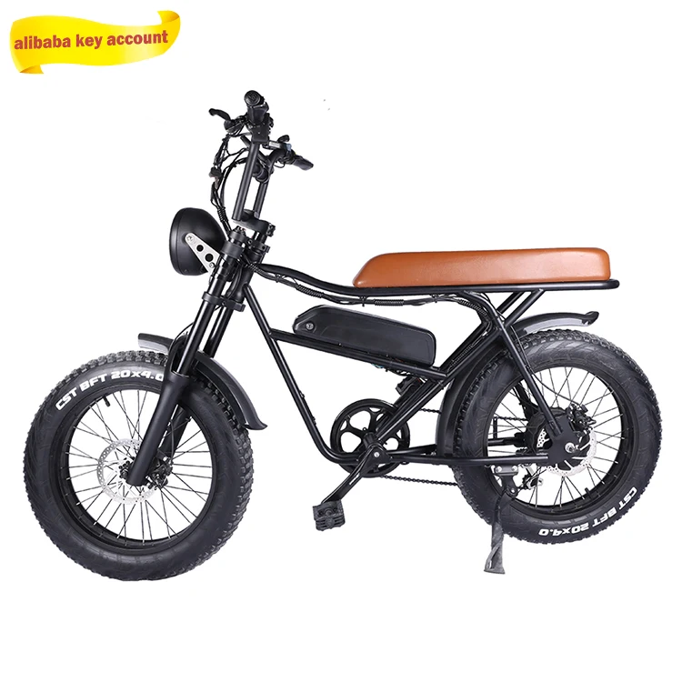 factory price 48v 500w hub motor fat tire electric bike big front light ebike with fat tyre 7 Speed electric bicycle