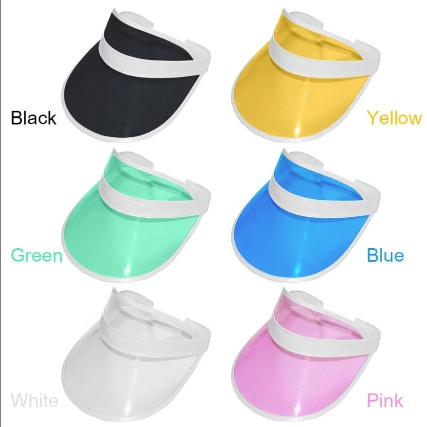 Promotion Cheap Colour Customized Plastic Sun Visor/Cap/Hat,PVC plastic sun visor for UV protection