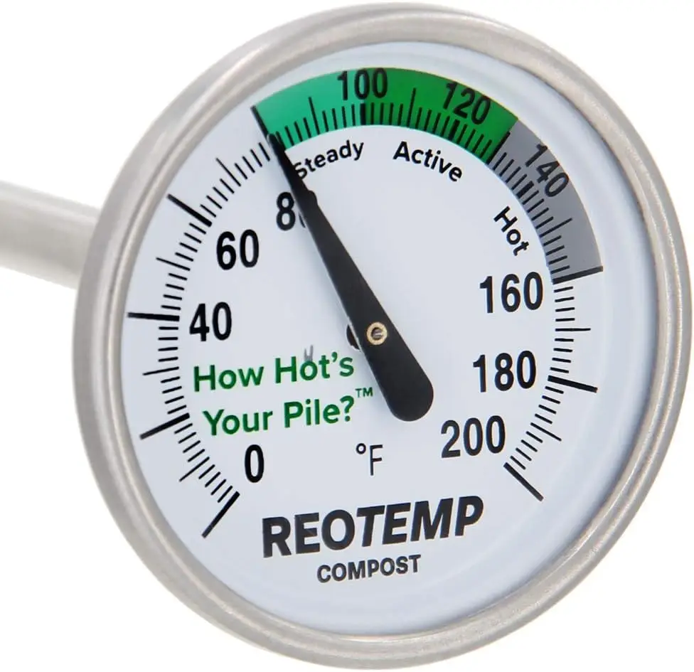 Reotemp 20-дюймовый термометр для компоста на заднем дворе по Фаренгейму с цифровой направляющей компостирования