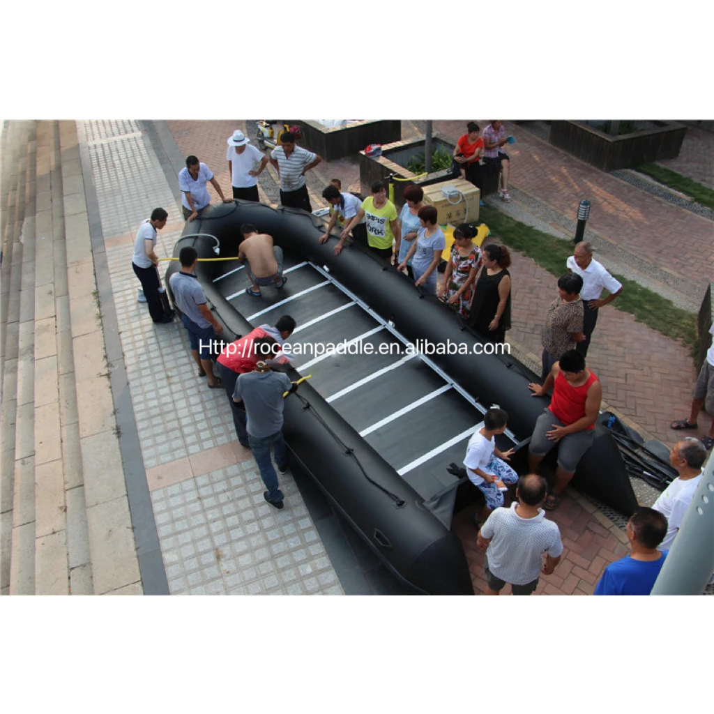 CE Factory 7m 8m 9m 10m Wood floor Inflatable boat Large Size Rubber Boat with Outboard Engine