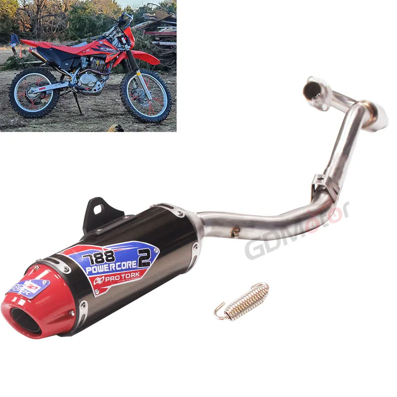 CRF150 CRF230 CRF250 Motorcycle Exhaust Muffler + front link pipe tubo escape moto system For Honda CRF150F CRF230F 2003 - 2016