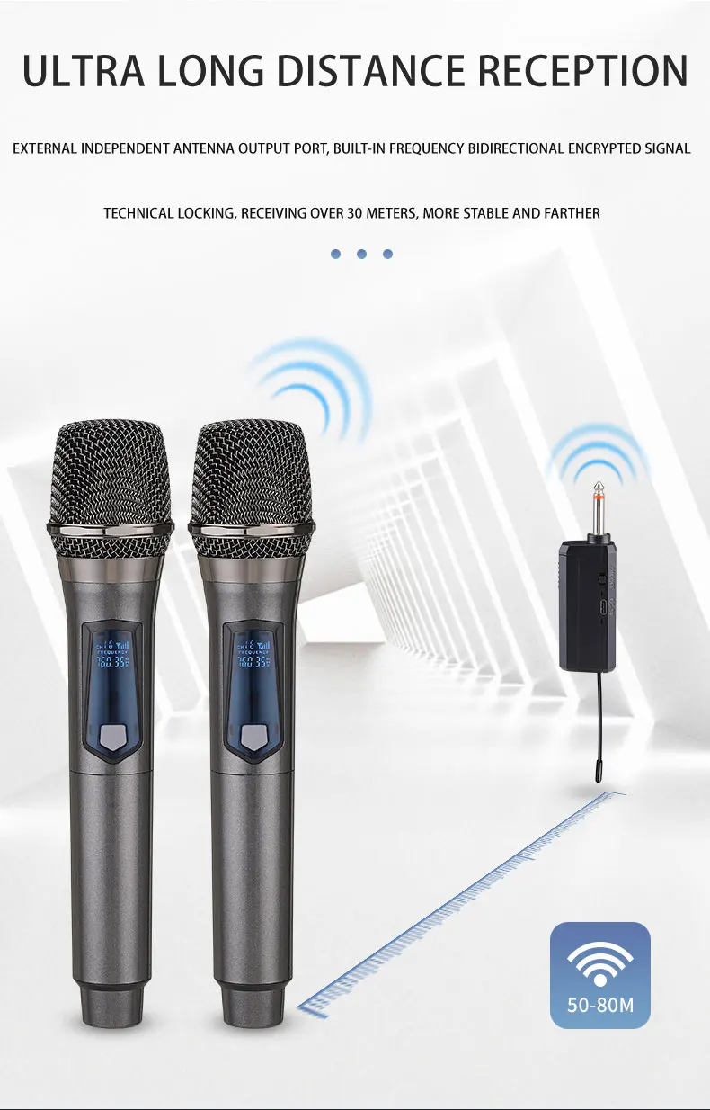 Professional FM Handheld Wireless Dynamic Mic Anti interference microfone Beta Condenser Wireless Microphone