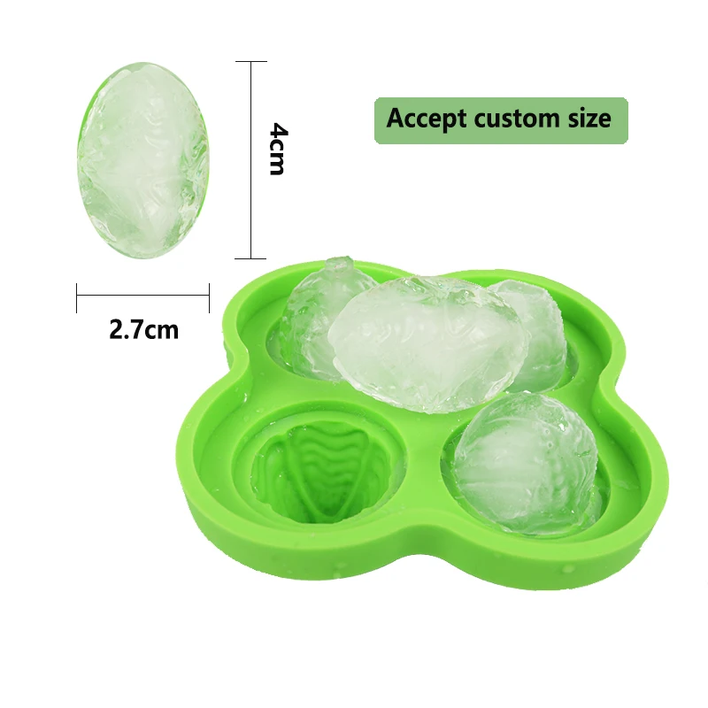 Food grade BPA free silicone ice cubes tray with lid for Ice Cream Tools