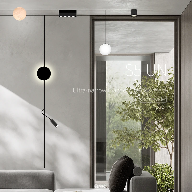 5mm Extremely narrow Magnetic Track Light System DC24V led 6W 9W Intelligent Tuya Zgbee Linear Flood Light min magnet light lamp