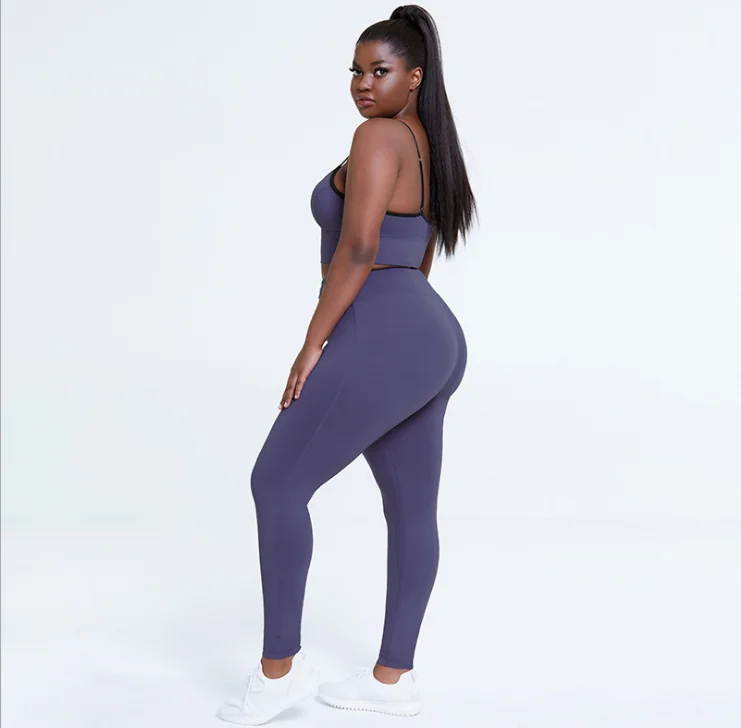 L XL XXL 3XL 4XL Wholesale low MOQ Plus Size Activewear Fitness Wear Sport Wear Women Plus Size Yoga Set