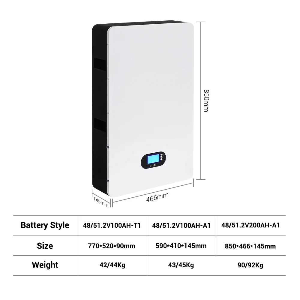 Factory Price Solar System Wall Mounted Battery Lifepo4 48v 100ah 200ah Home Solar Energy Storage Battery 5kw 10kw