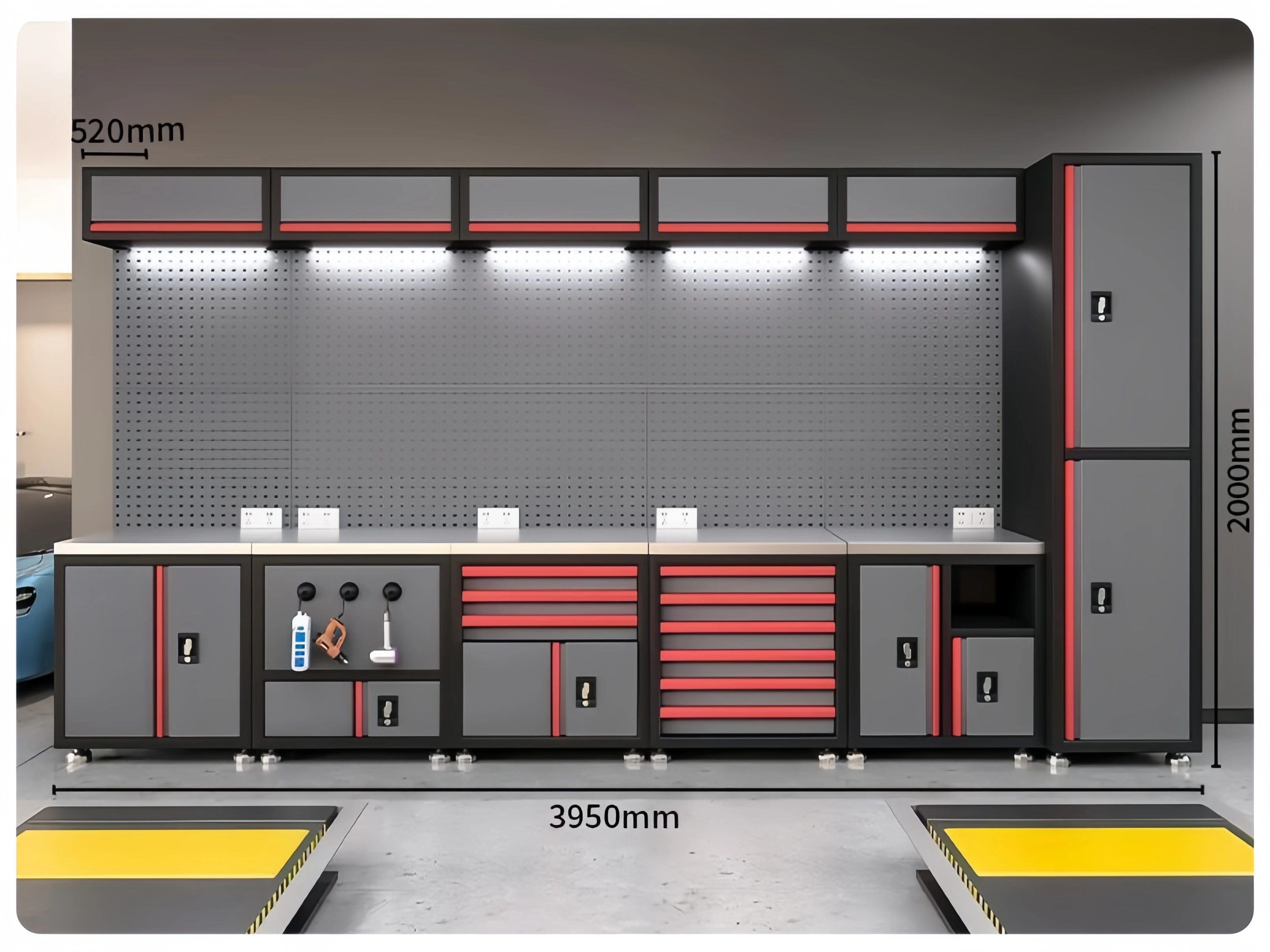 Customizable Heavy-Duty Metal/Steel Workshop Storage Cabinets Combination Tool Cart/Organizer OEM/ODM Supported Garages