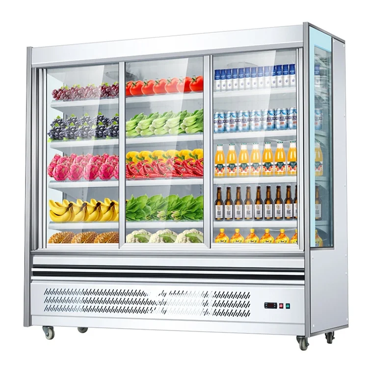 Commercial supermarket cake shop glass door freezer vertical freezer