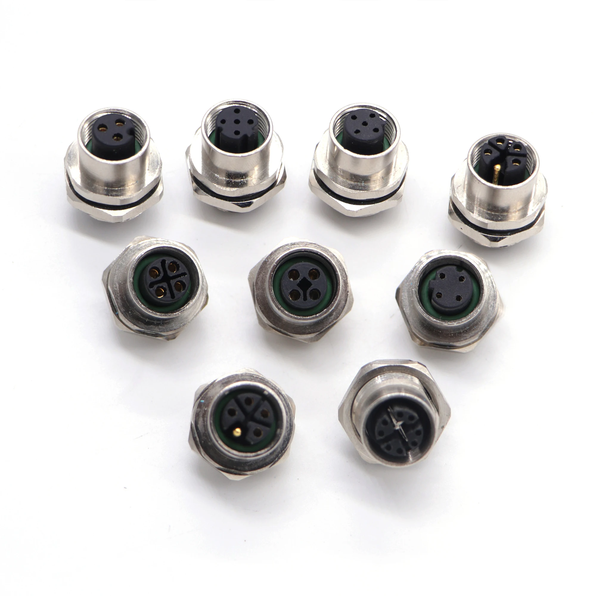 2 3 4 5 6 8 12 17 pin A B D код мужской женский водонепроницаемый кабель IP67 формовочная прямая сигнальная Панель Крепление M5 M8 M12 разъем