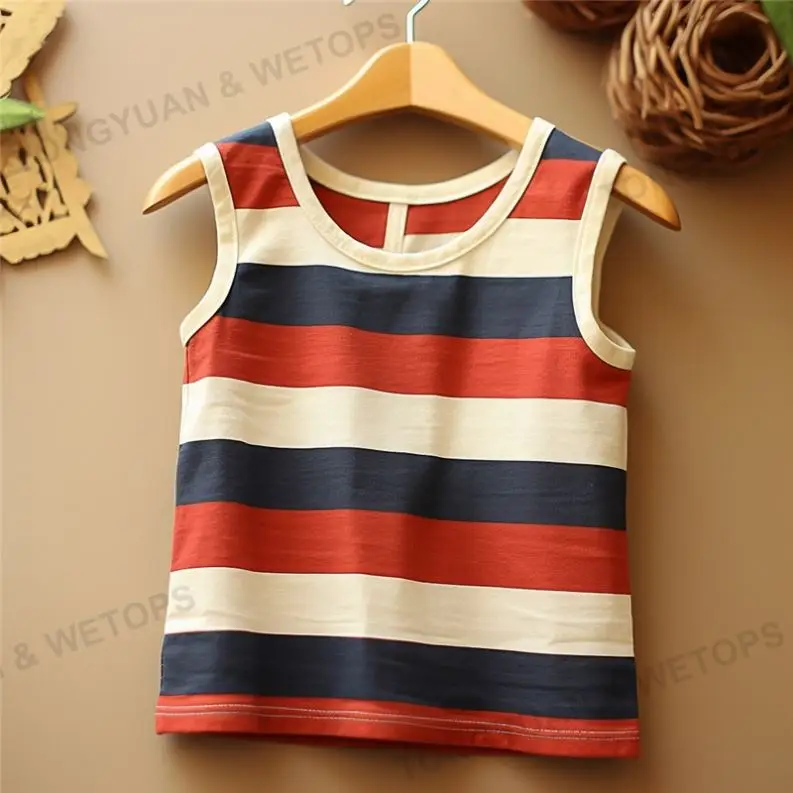 Korean Summer New Loose Round Neck Striped T-Shirt Vest