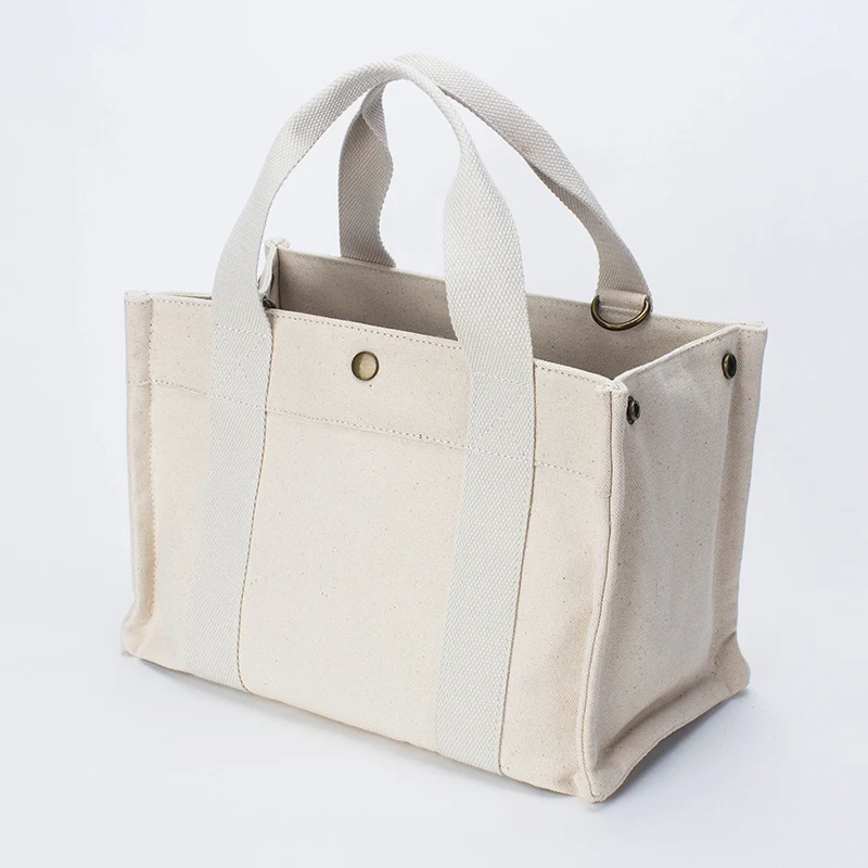 
High quality classic organic canvas tote bag fashion women canvas handbag casual canvas shoulder bag 