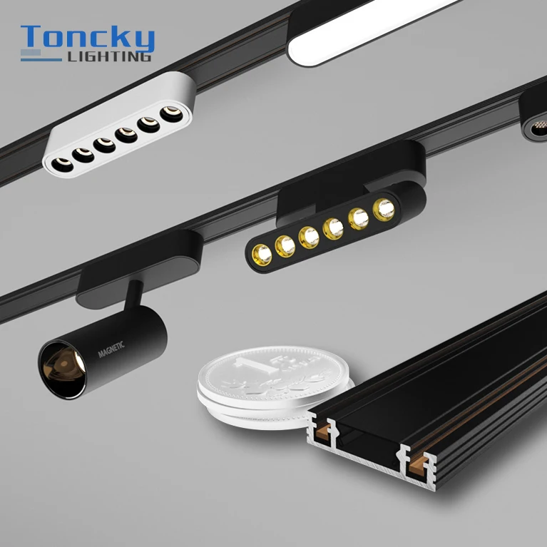 Magnetic Flood Light Commercial Led Linear Rail Track Light System Ultra-Thin Mini Magnetic Track Light