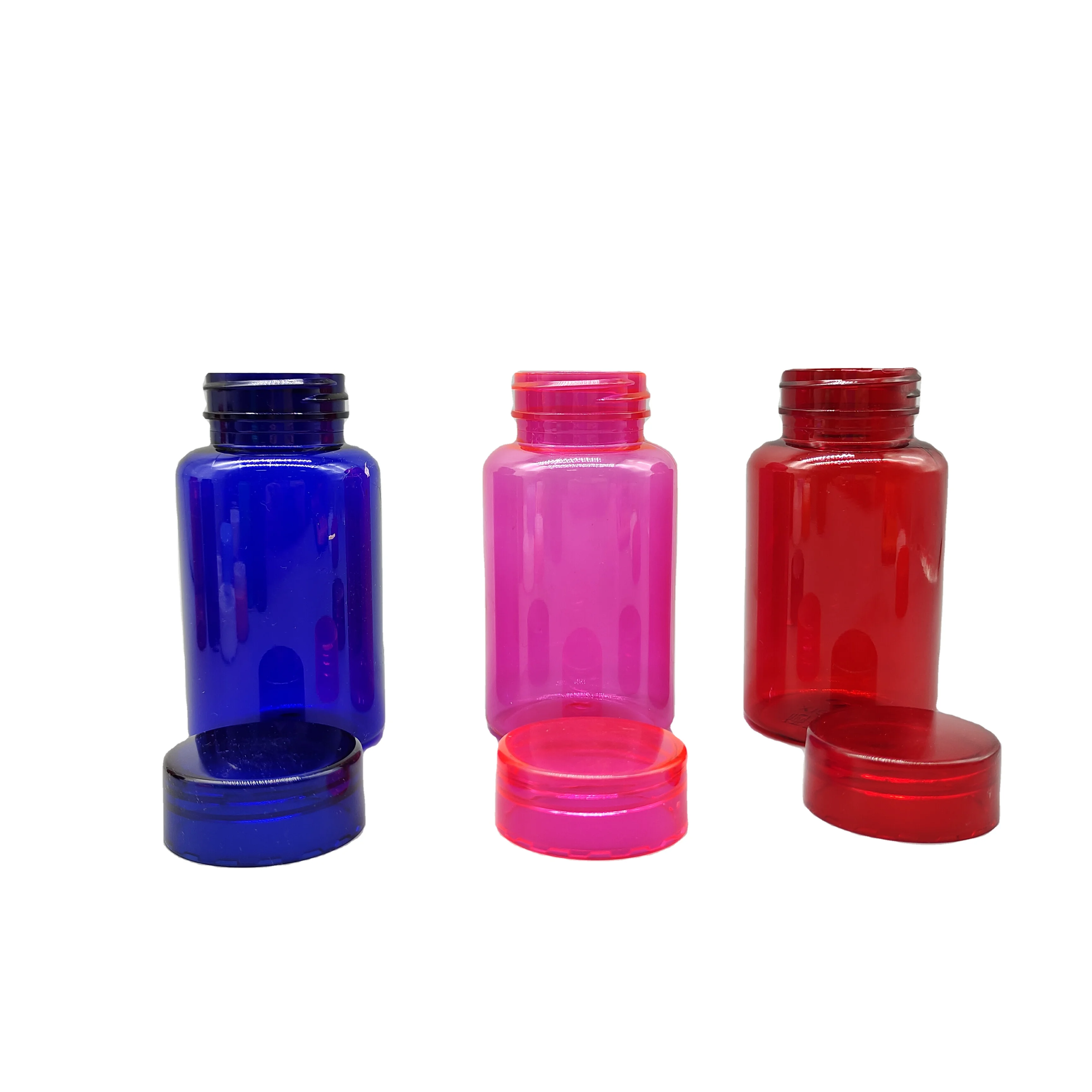 Healthcare Supplement PET Plastic Capsule Bottles 100cc 120cc 150cc 200cc 225cc With Tear Off ,Crc Cap, Screw Cap