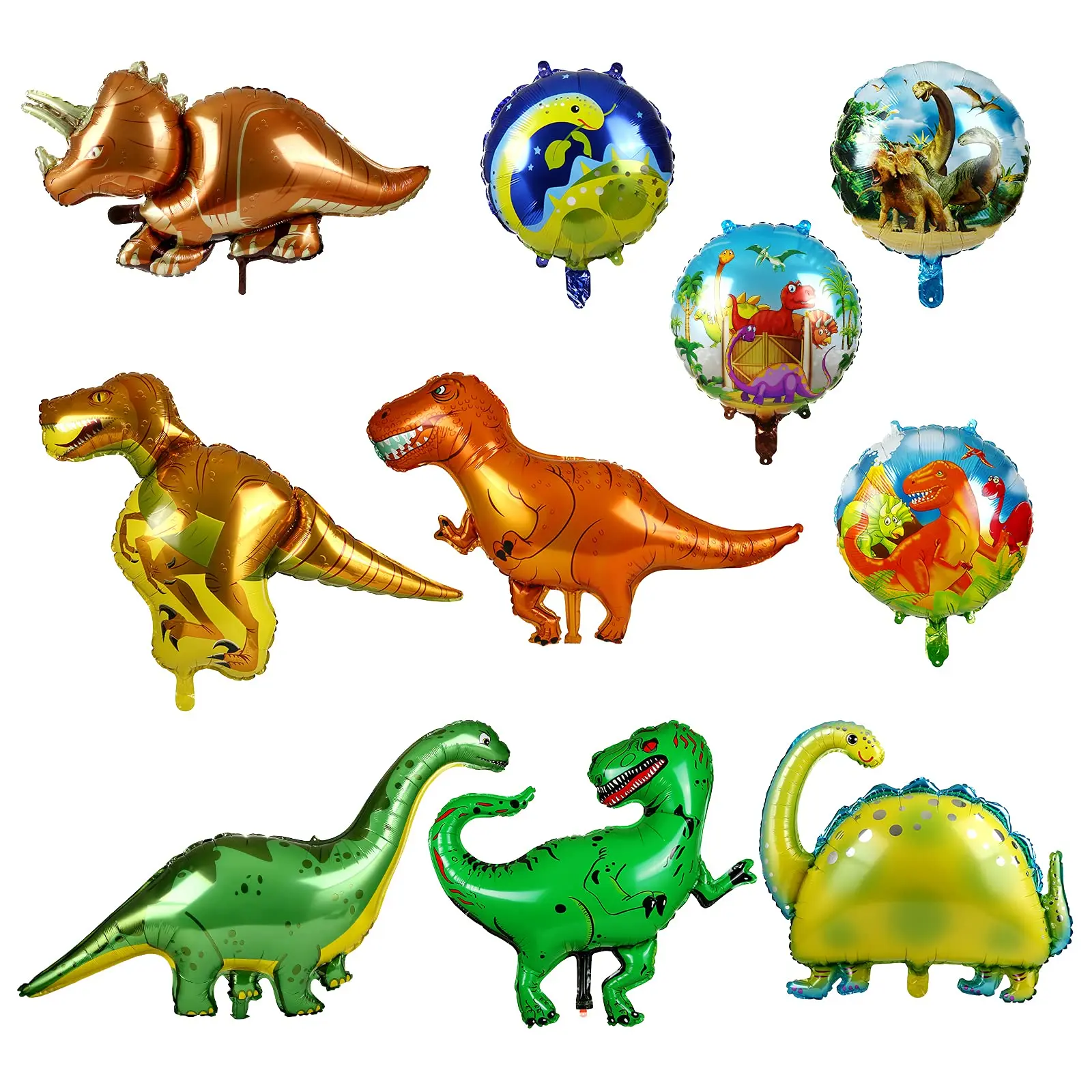12 Pieces Dinosaur Foil Balloons Aluminum Mylar Helium Jungle Balloons For Party Baby Shower Jungle Theme Party Supplies