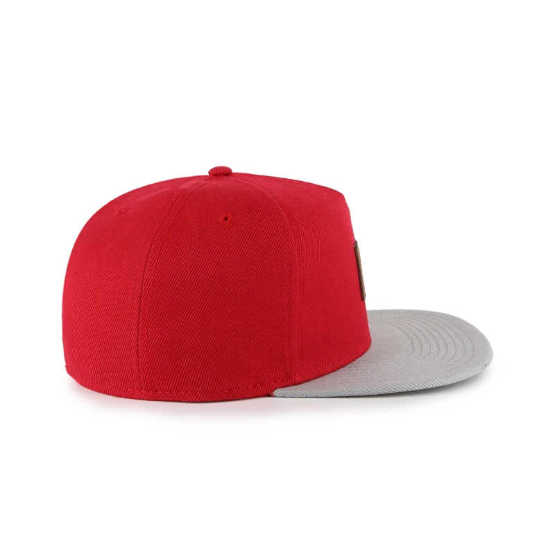 5 panel acrylic wool snapback hat with printed suede