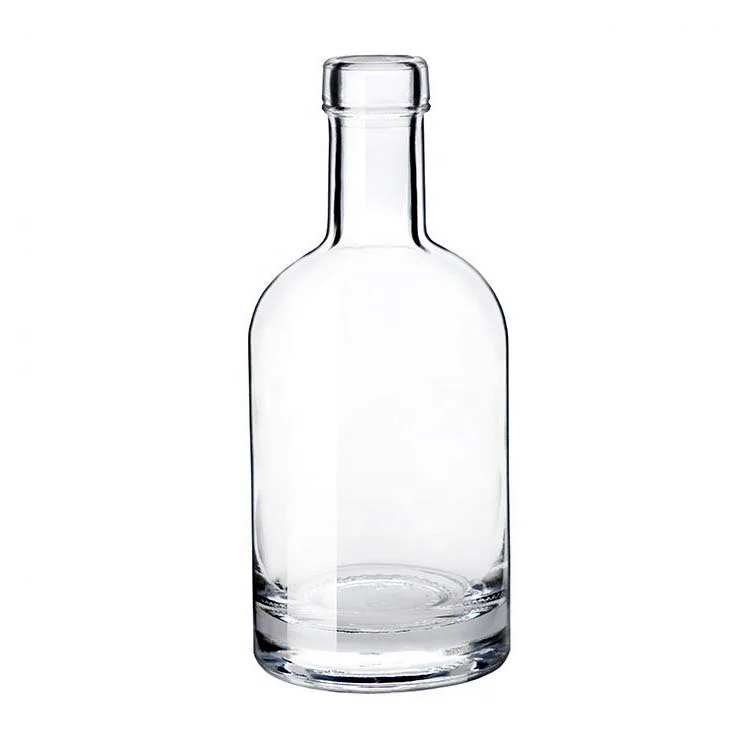 Family Size High Flint Round Vodka Glass Bottle with Gold Polymer Cork for Alcohol Drinks Glass Wine Can Bottle in Stock