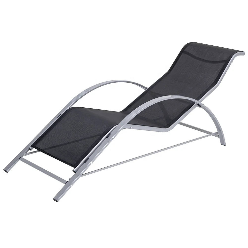 
All Knock-down Outdoor Sunbed Stainless Steel Sun Lounger Pool Lounger with Cushions 