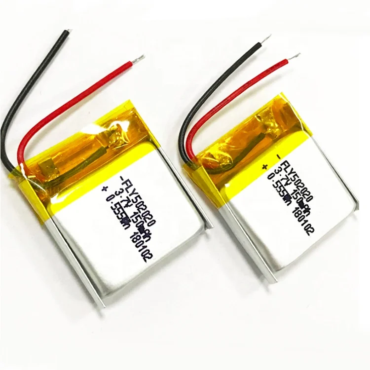 Маленькая батарея 502020 150 мАч 3,7 в перезаряжаемые аккумуляторные блоки