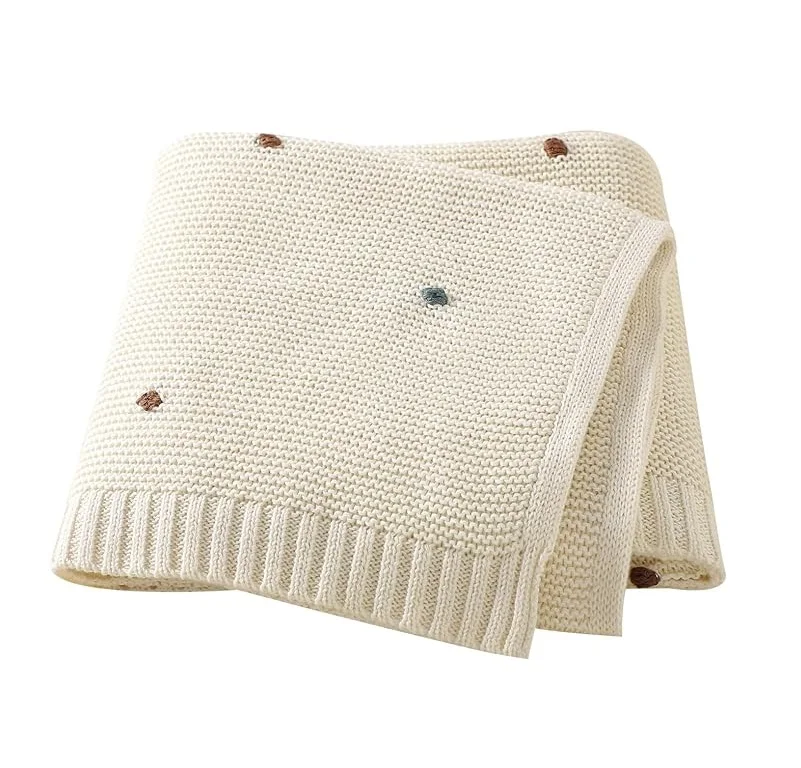 100% Cotton Super Soft Crochet Knitted Baby Blanket for Unisex