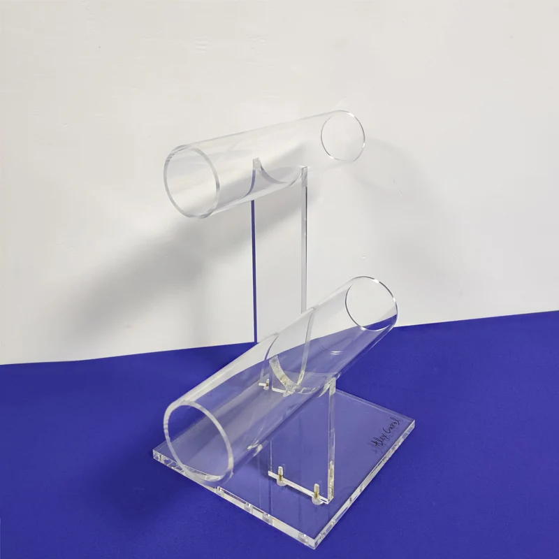 2 Tiers Acrylic Jewelry Display Stand Holder Tabletop Acrylic Bracelet Showing Stand Lucite Bangle Holder Organizer